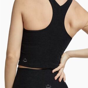 Beyond Yoga Focus Cropped Tank Spacedye Gray High Neck Size S